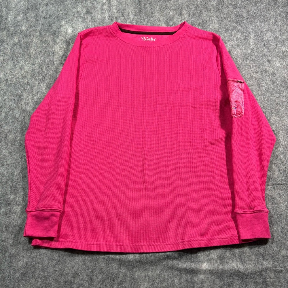 Walls Womens Hot Pink Long Sleeve Sleeve Pocket Utility‎ Shirt Size 2XL